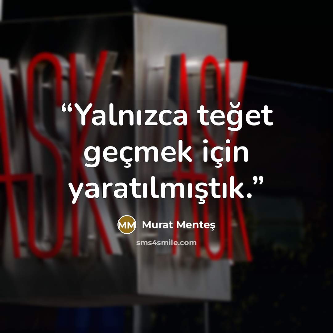 “Yalnızca teğet geçmek için yaratılmıştık.” quote by Murat Menteş