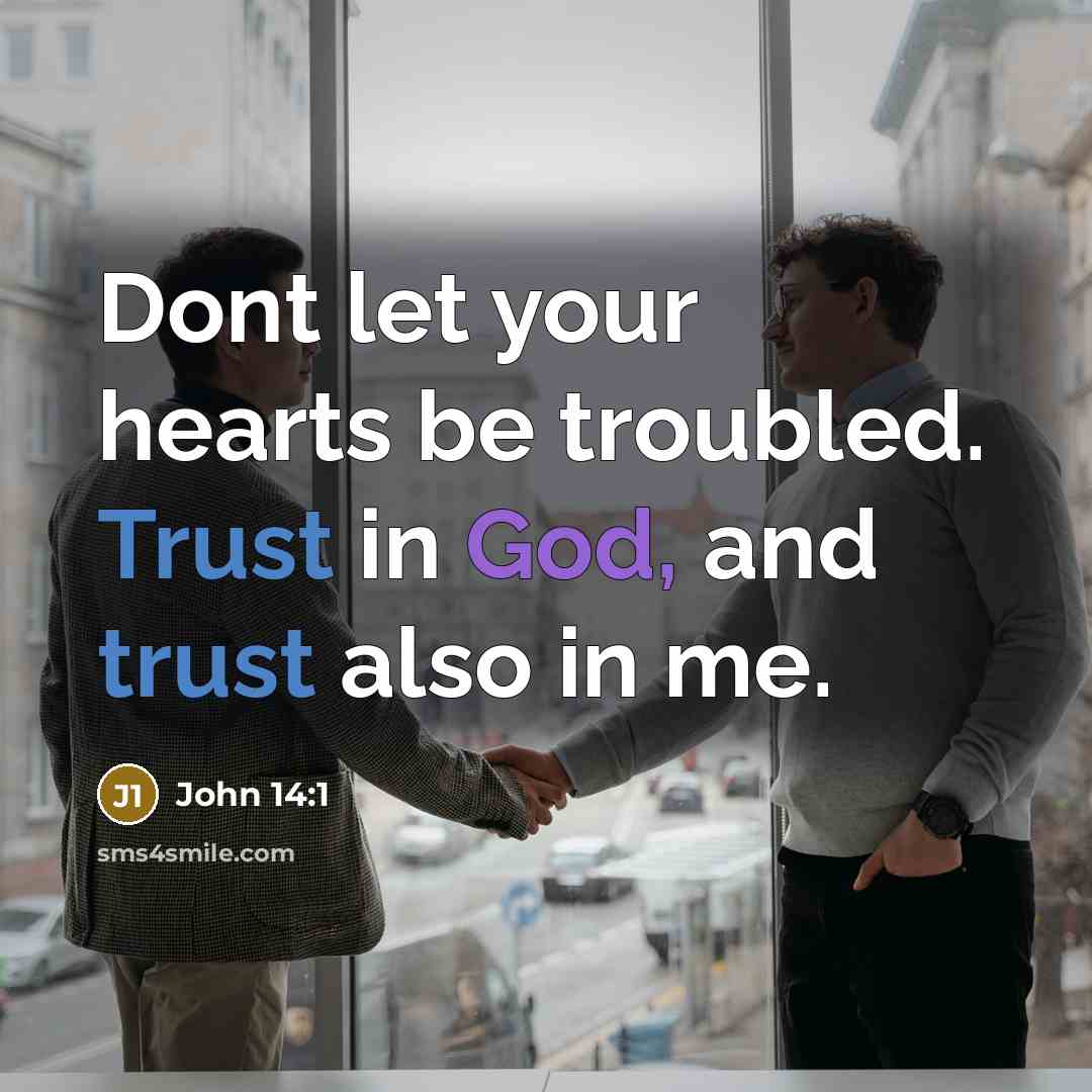 “Dont let your hearts be troubled. Trust in God, and trust also in me.” quote by John 14:1