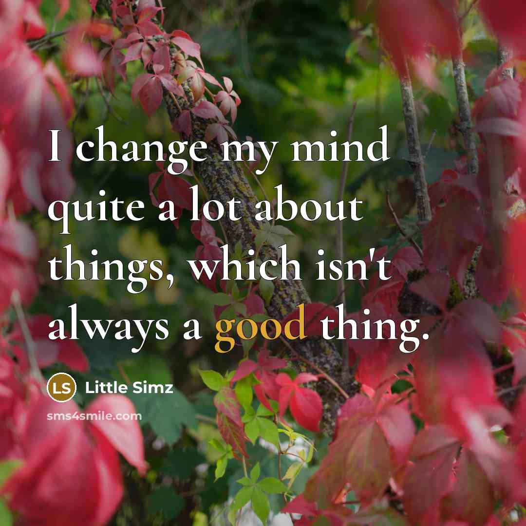 “I change my mind quite a lot about things, which isn't always a good thing.” quote by Little Simz