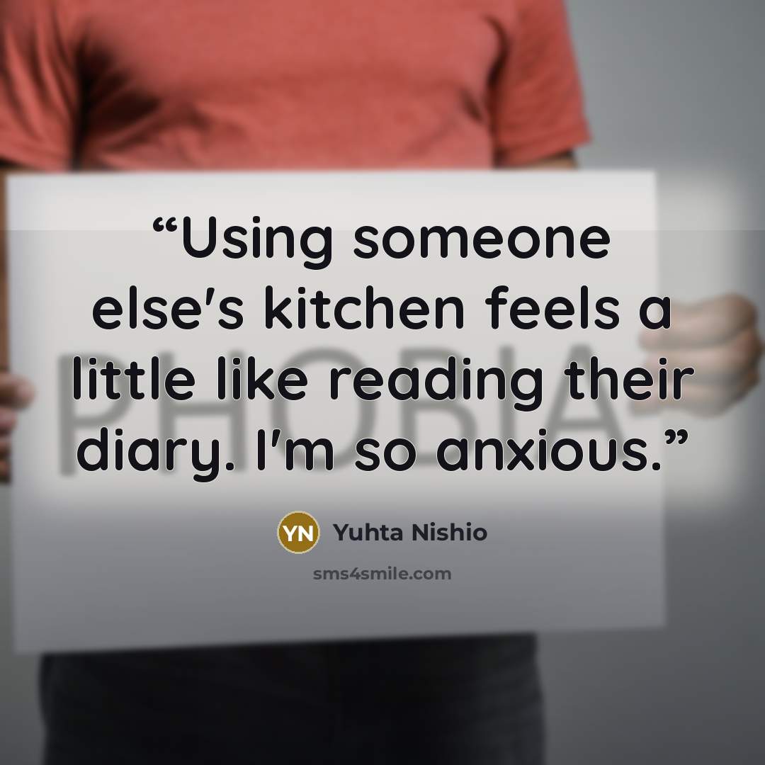 “Using someone else's kitchen feels a little like reading their diary. I'm so anxious.” quote by Yuhta Nishio
