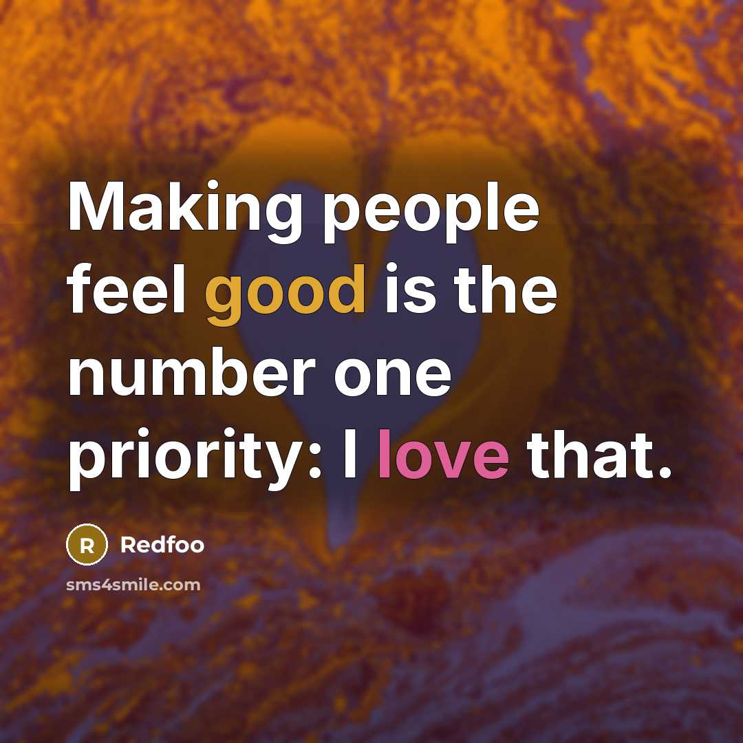 “Making people feel good is the number one priority: I love that.” quote by Redfoo