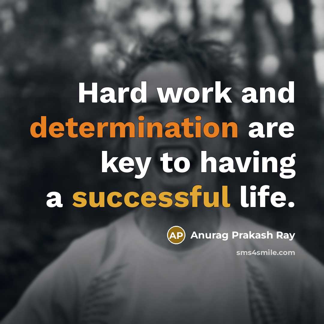 “Hard work and determination are key to having a successful life.” quote by Anurag Prakash Ray