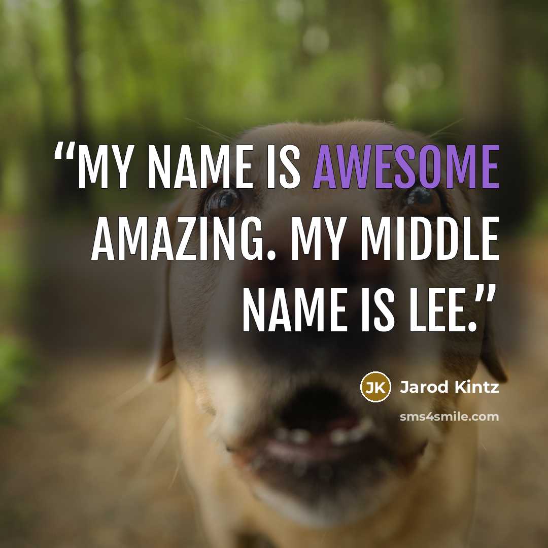 “My name is Awesome Amazing. My middle name is Lee.” quote by Jarod Kintz