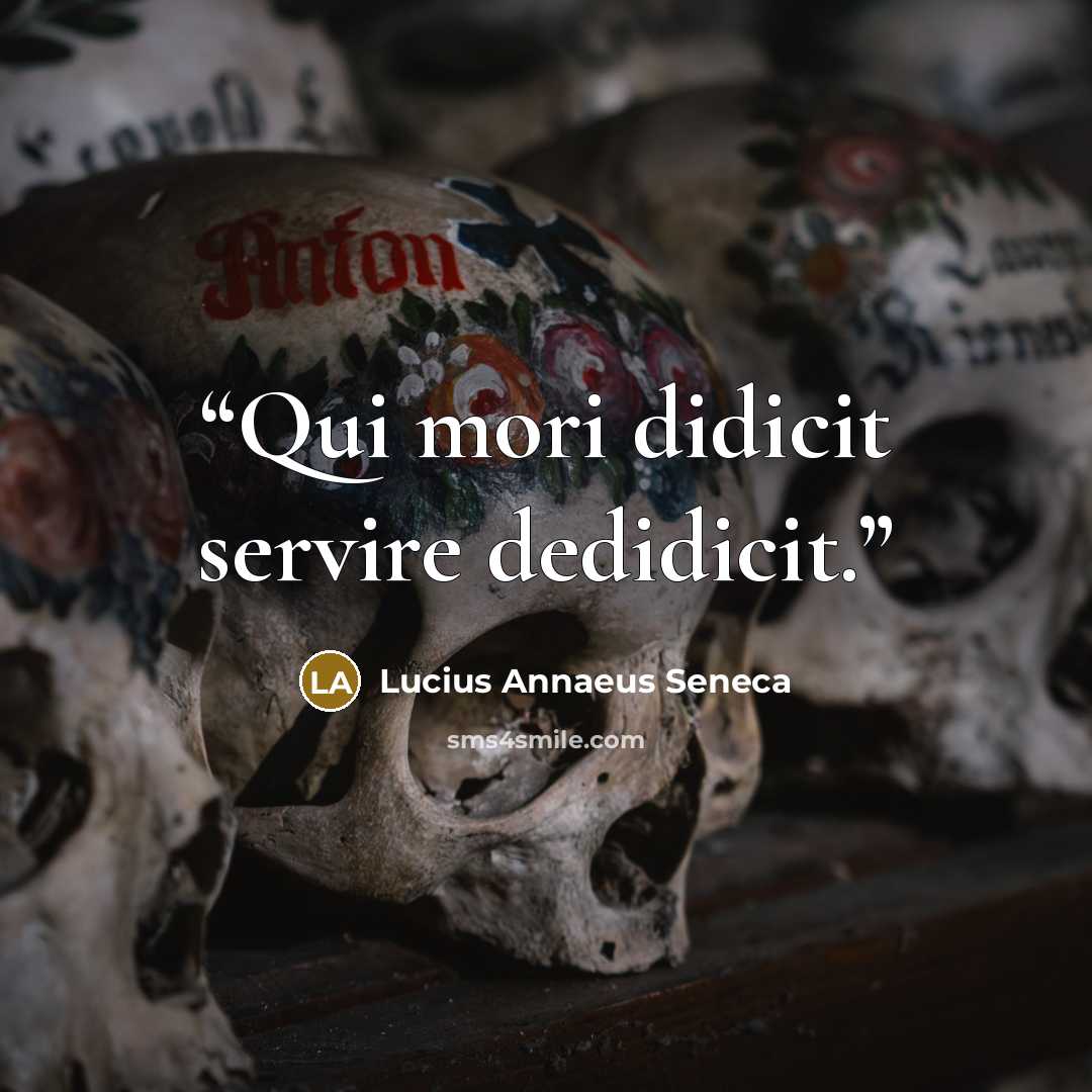 “Qui mori didicit servire dedidicit.” quote by Lucius Annaeus Seneca