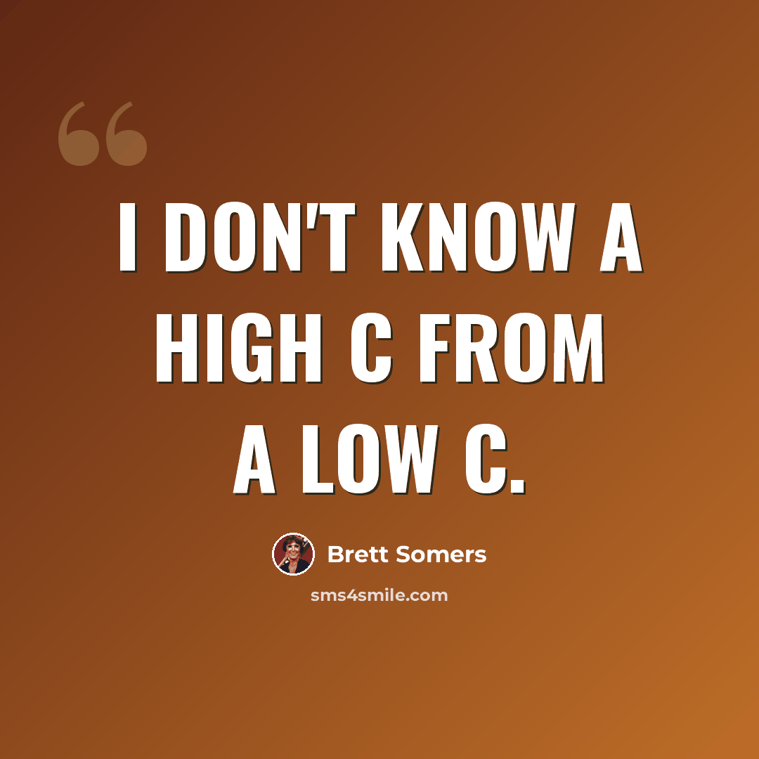 “I don't know a high C from a low C.” quote by Brett Somers