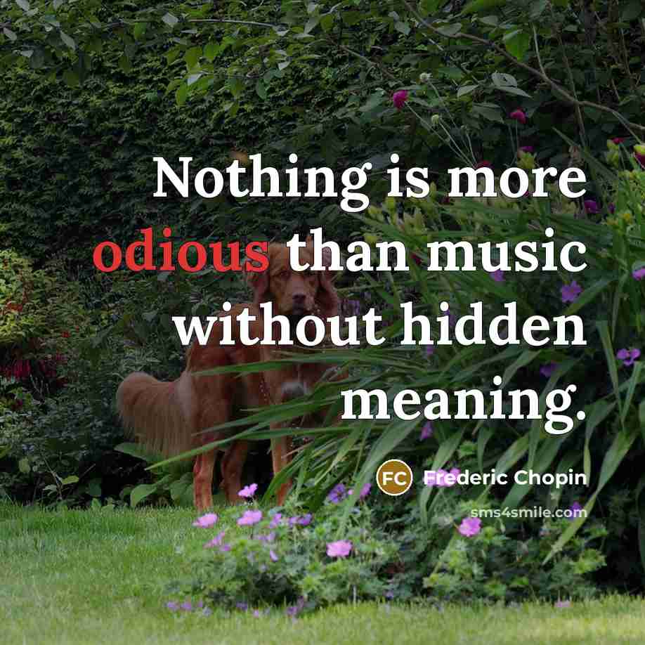 “Nothing is more odious than music without hidden meaning.” quote by Frederic Chopin