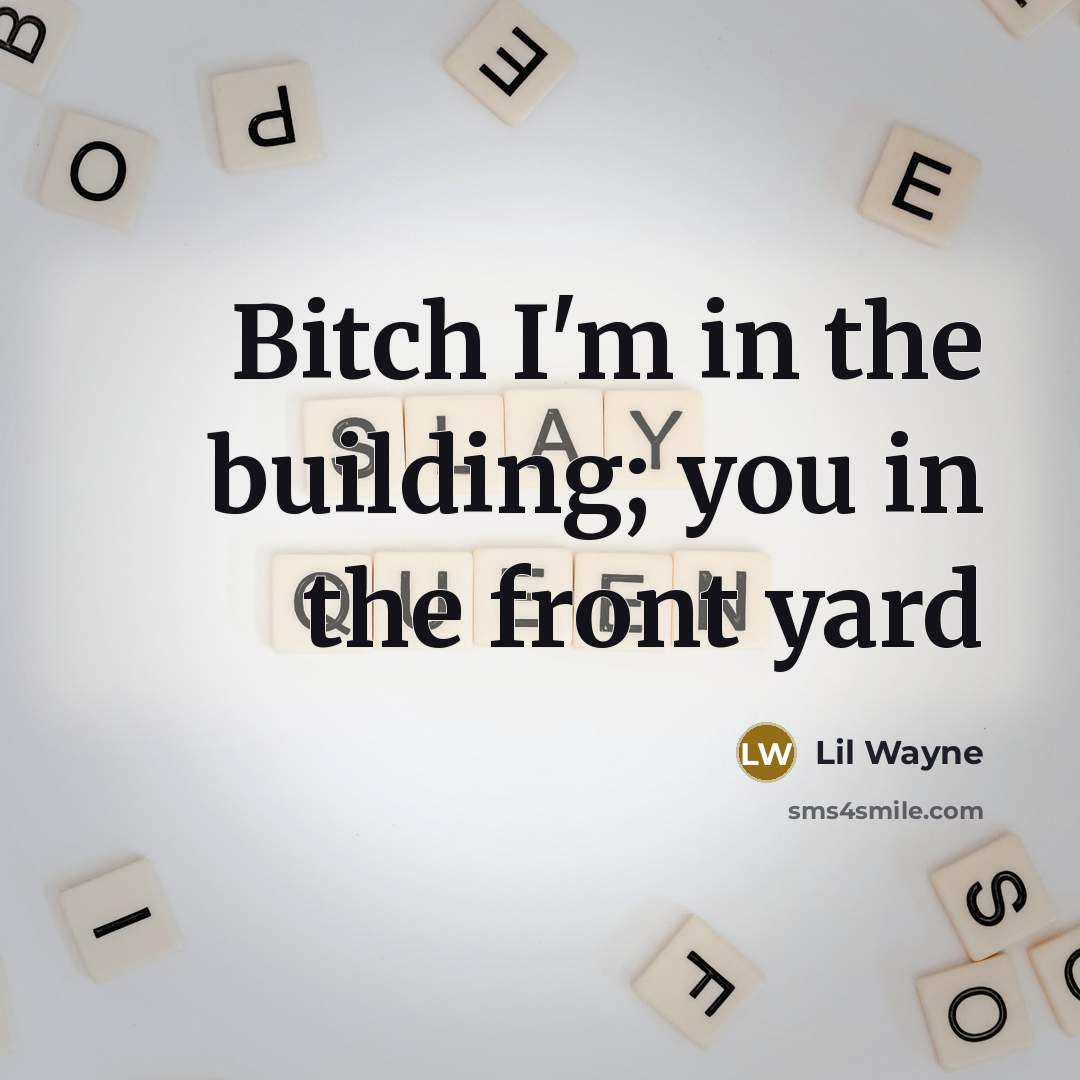 “Bitch I'm in the building; you in the front yard” quote by Lil Wayne