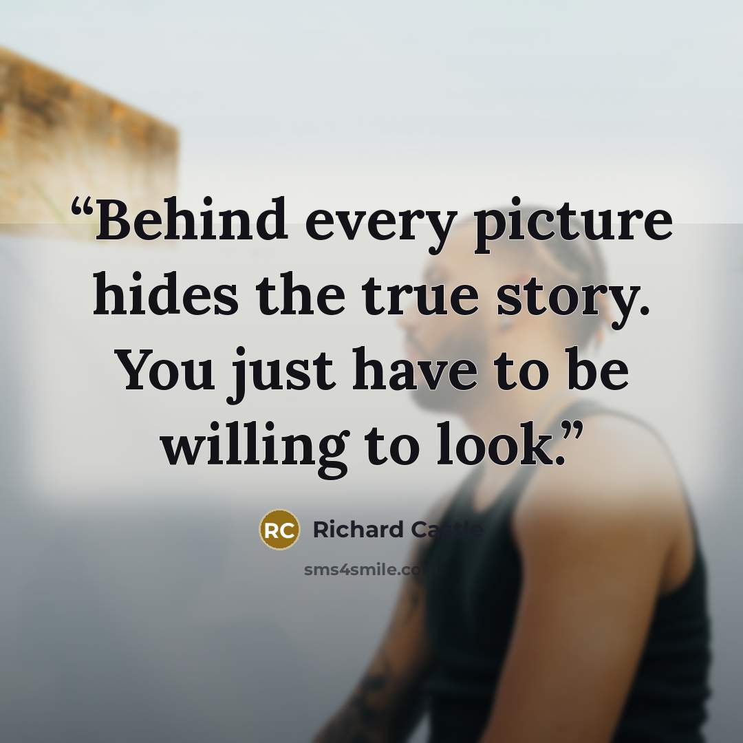 “Behind every picture hides the true story. You just have to be willing to look.” quote by Richard Castle