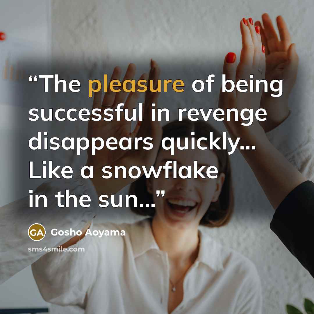 “The pleasure of being successful in revenge disappears quickly... Like a snowflake in the sun...” quote by Gosho Aoyama