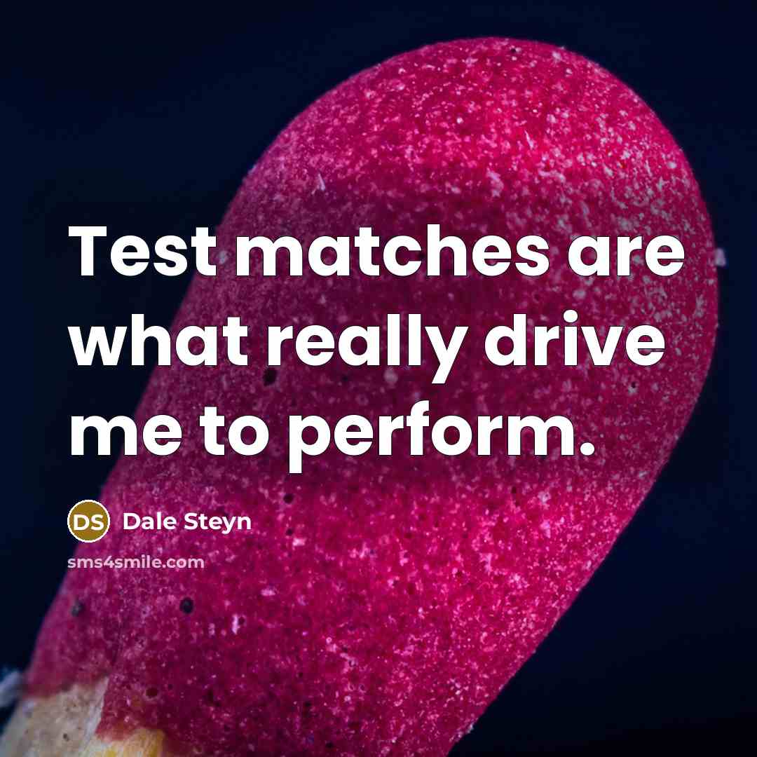 “Test matches are what really drive me to perform.” quote by Dale Steyn