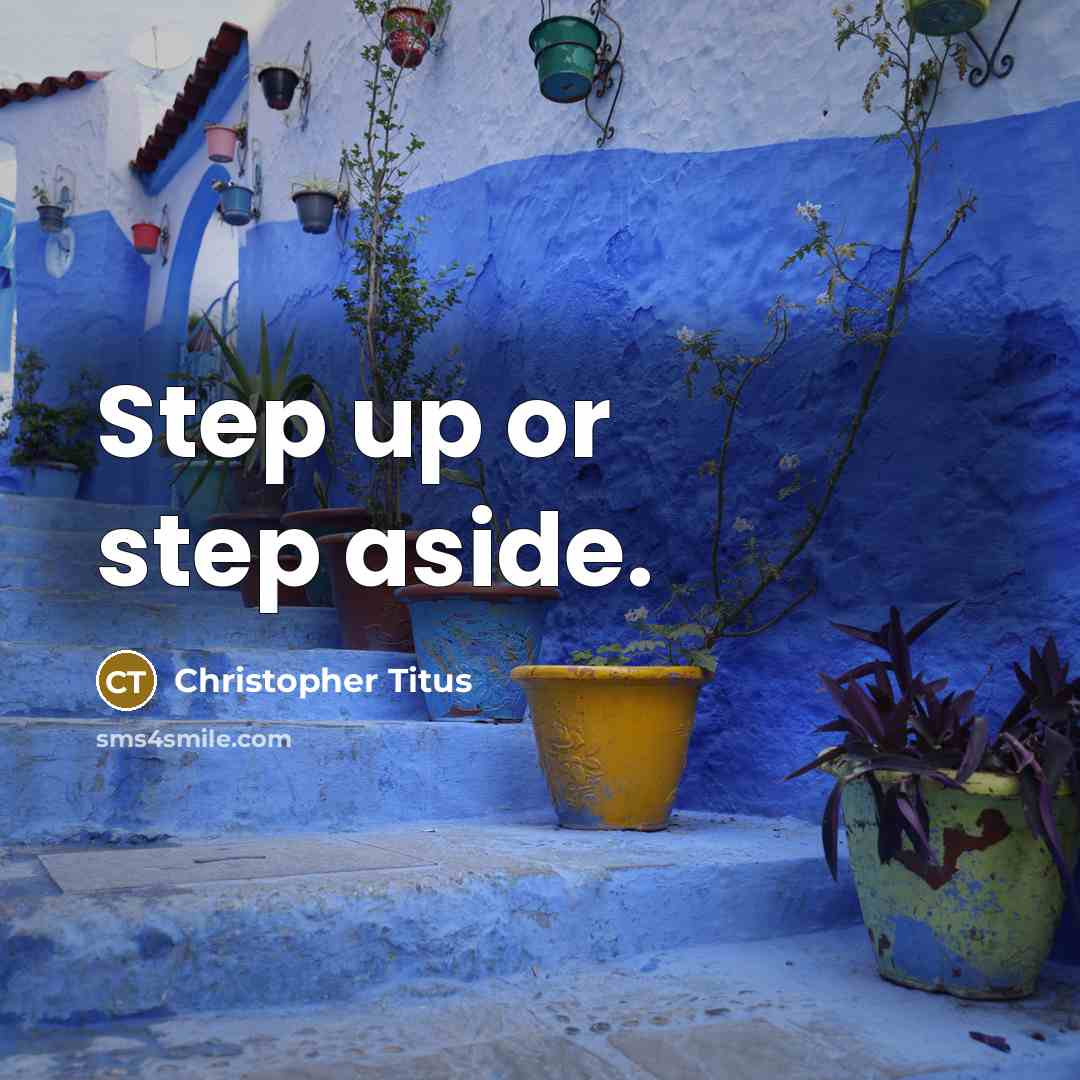 “Step up or step aside.” quote by Christopher Titus