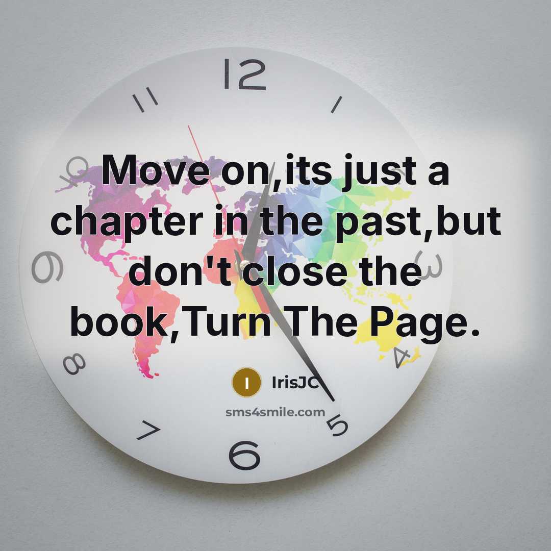 “Move on,its just a chapter in the past,but don't close the book,Turn The Page.” quote by IrisJC