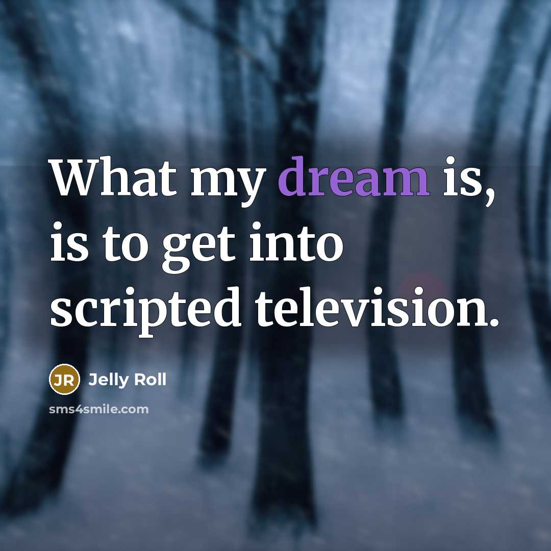 “What my dream is, is to get into scripted television.” quote by Jelly Roll