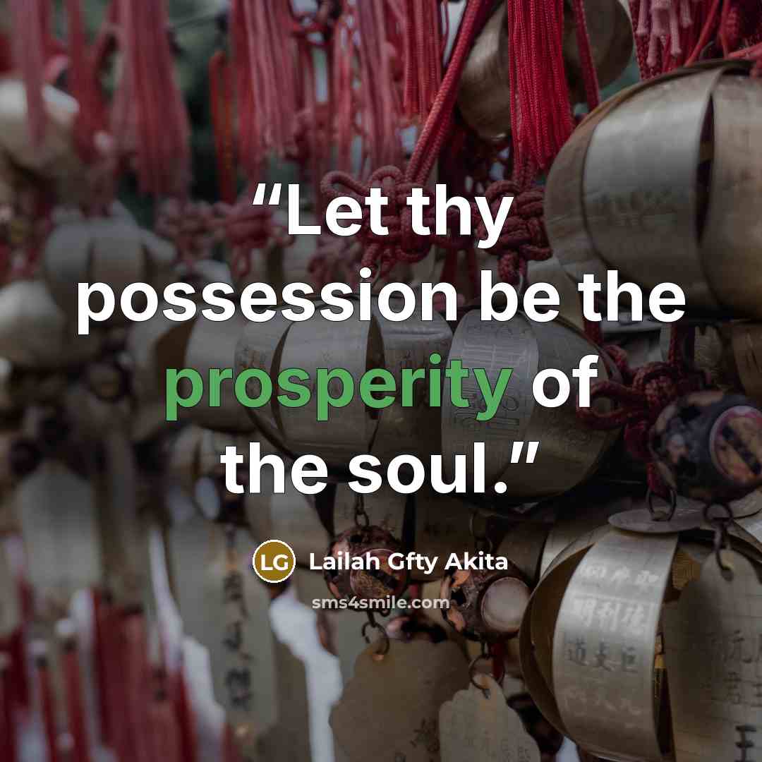 “Let thy possession be the prosperity of the soul.” quote by Lailah Gfty Akita