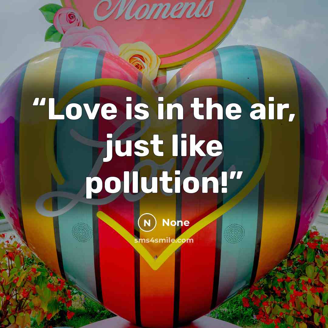 “Love is in the air, just like pollution!” quote by none