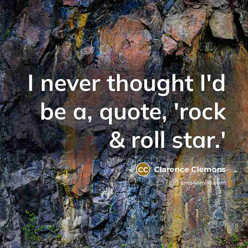 “I never thought I'd be a, quote, 'rock & roll star.'” quote by Clarence Clemons