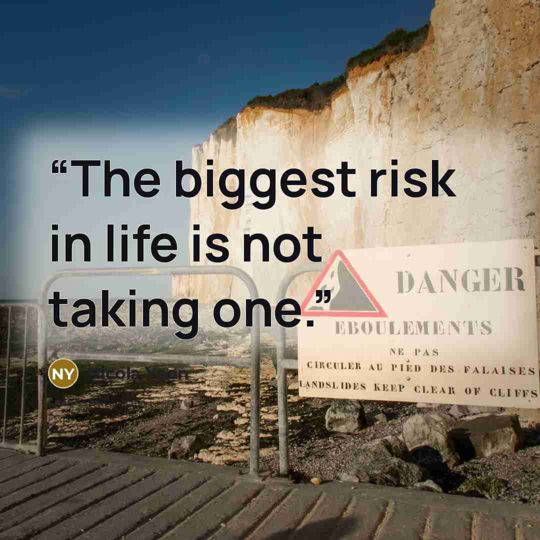 “The biggest risk in life is not taking one.” quote by Nicola Yoon