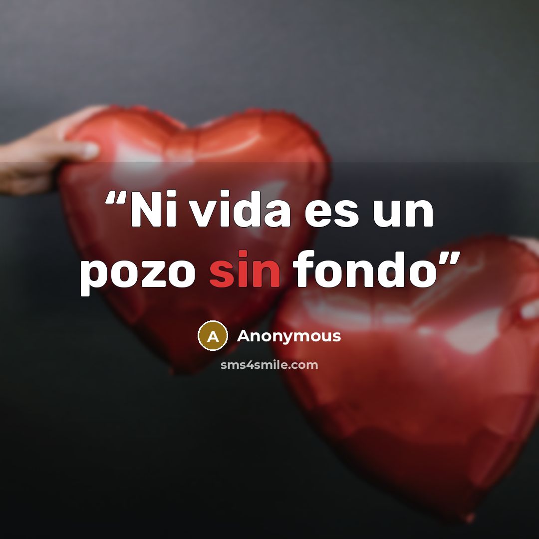 “Ni vida es un pozo sin fondo” quote by Anonymous