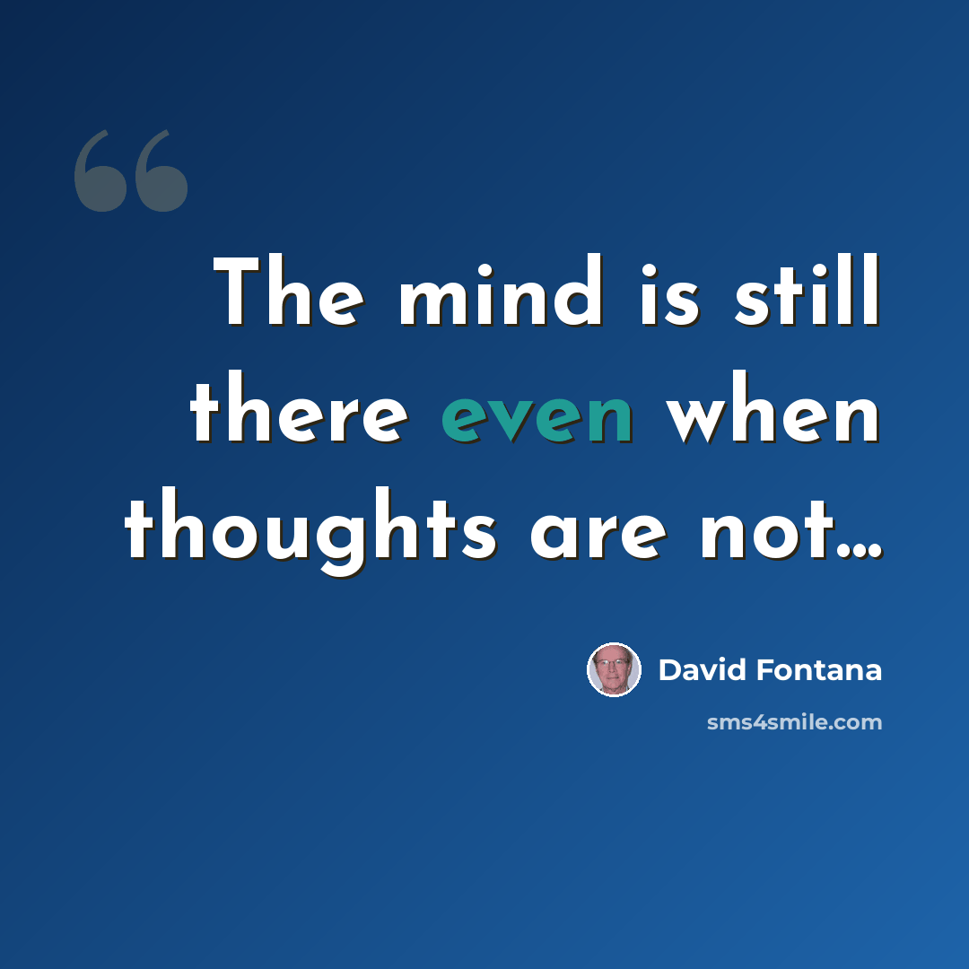 “The mind is still there even when thoughts are not...” quote by David Fontana