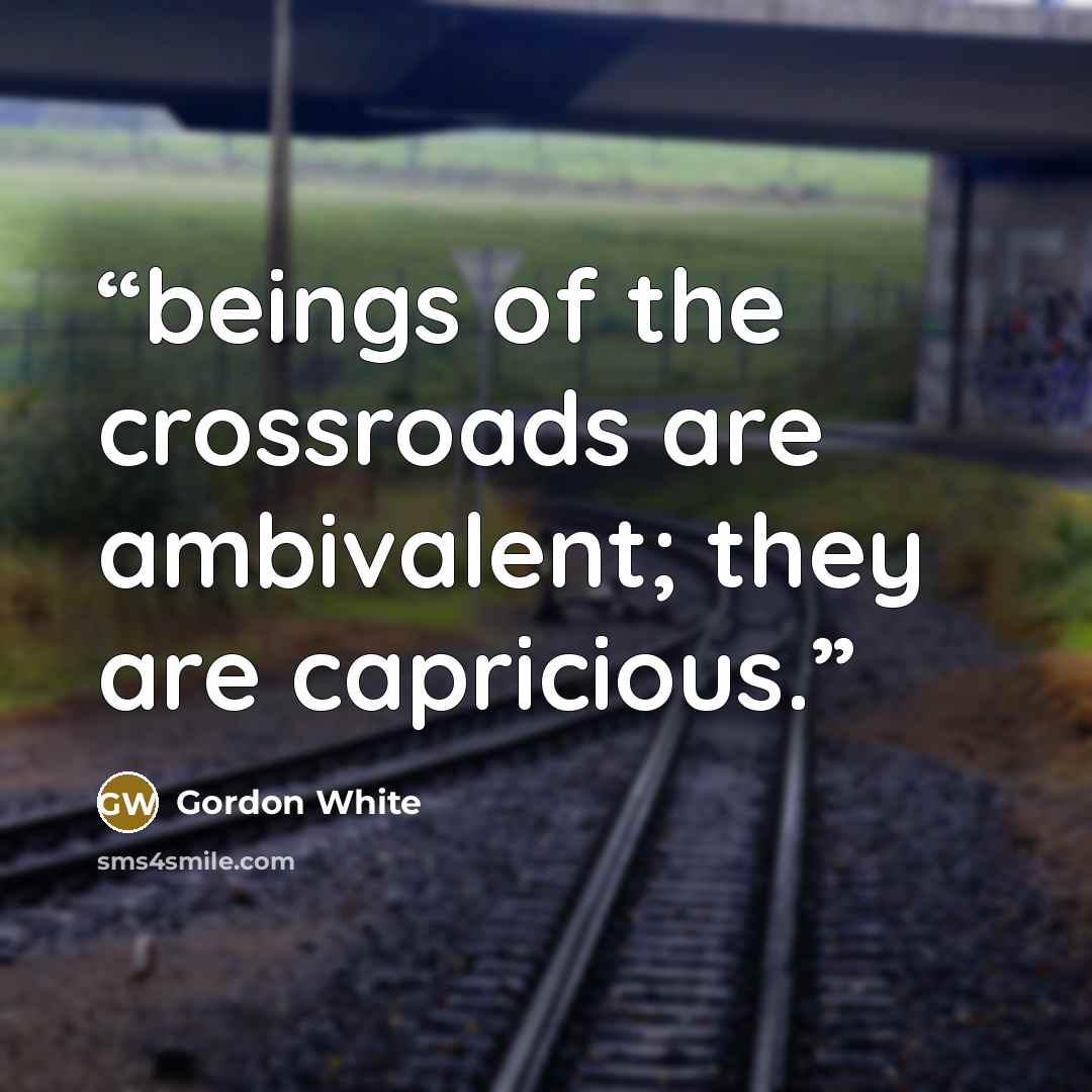 “beings of the crossroads are ambivalent; they are capricious.” quote by Gordon White
