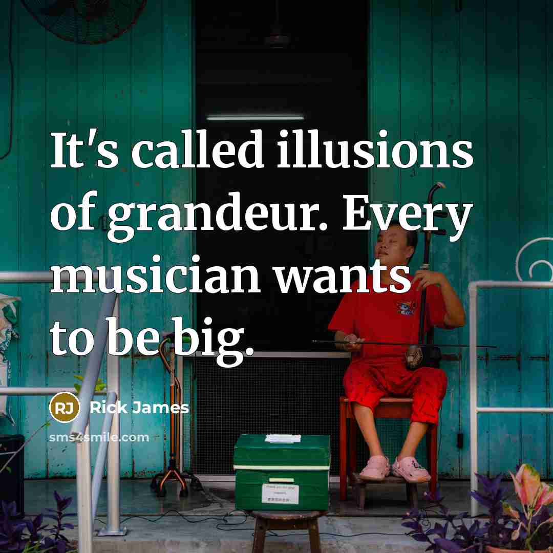 “It's called illusions of grandeur. Every musician wants to be big.” quote by Rick James