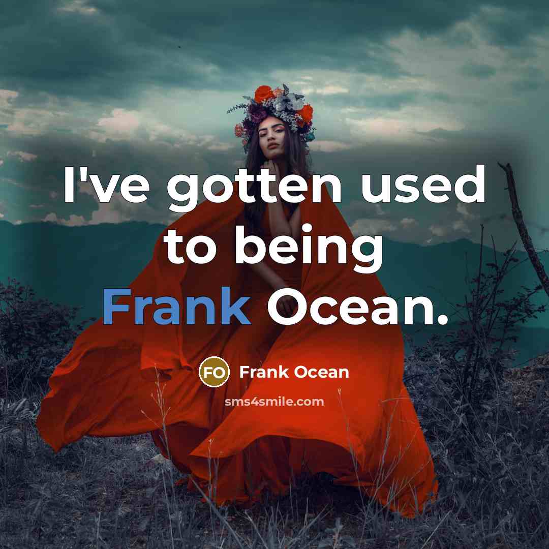 “I've gotten used to being Frank Ocean.” quote by Frank Ocean