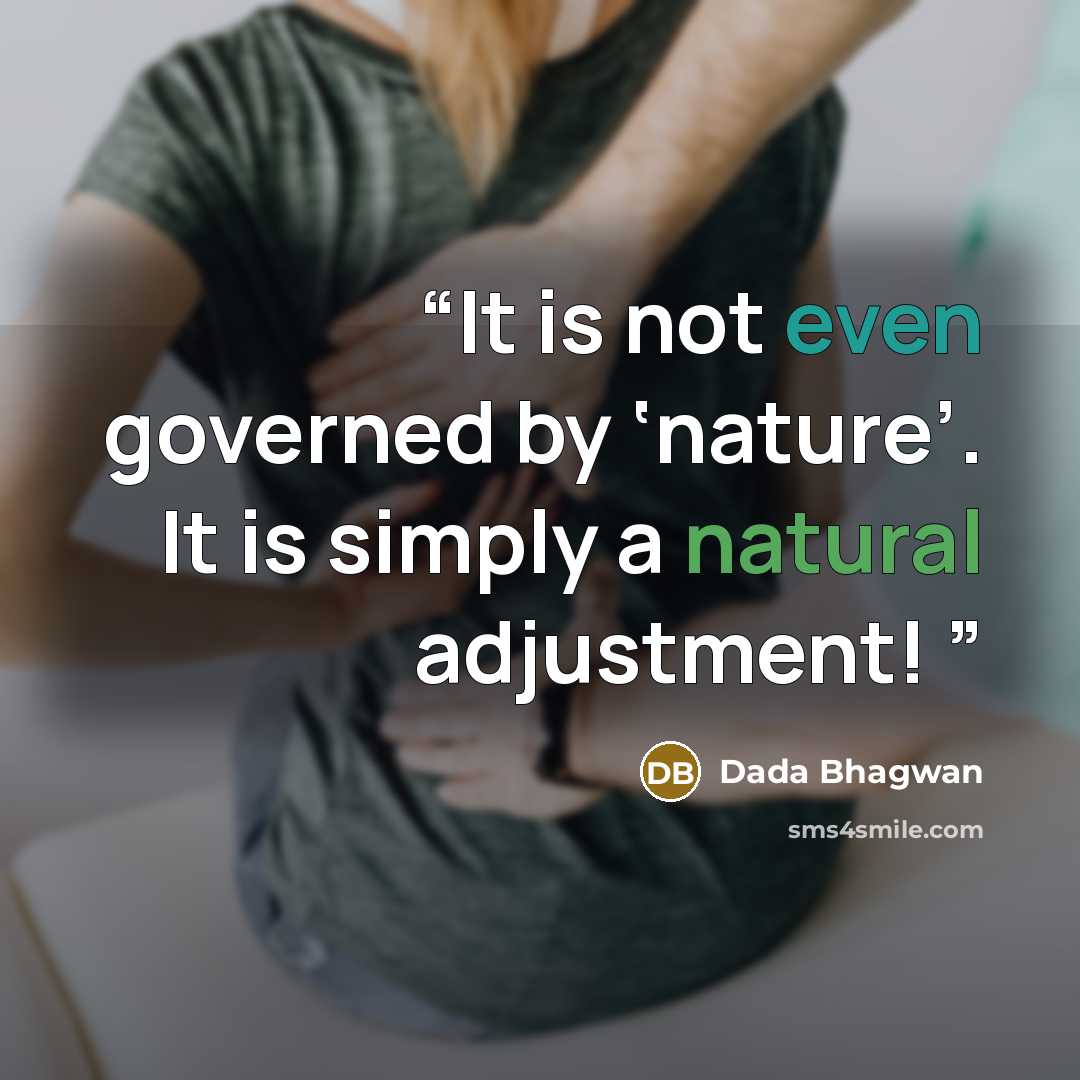 “It is not even governed by ‘nature’. It is simply a natural adjustment!” quote by Dada Bhagwan