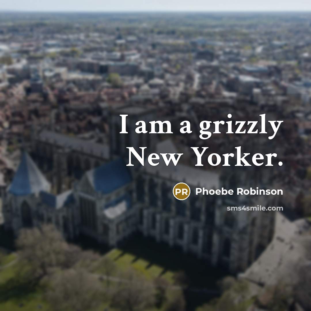“I am a grizzly New Yorker.” quote by Phoebe Robinson