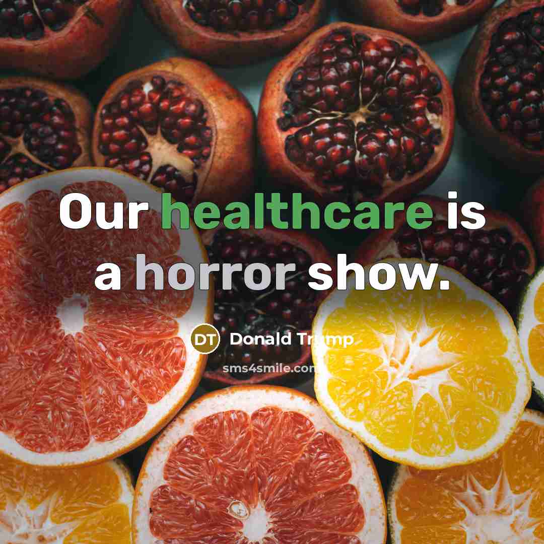 “Our healthcare is a horror show.” quote by Donald Trump