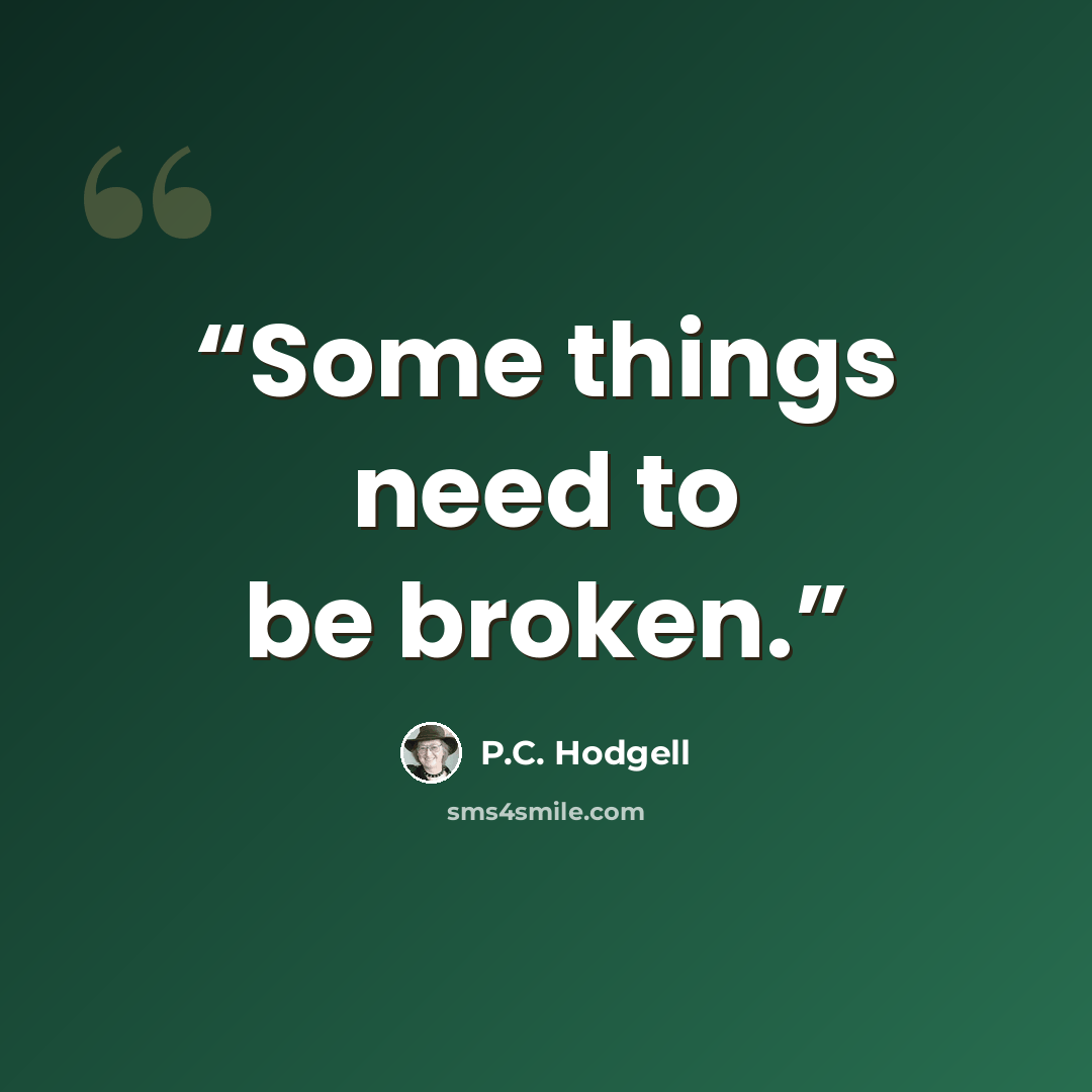 “Some things need to be broken.” quote by P.C. Hodgell