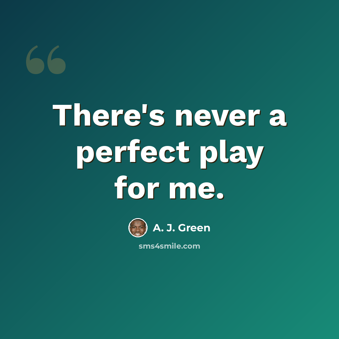 “There's never a perfect play for me.” quote by A. J. Green