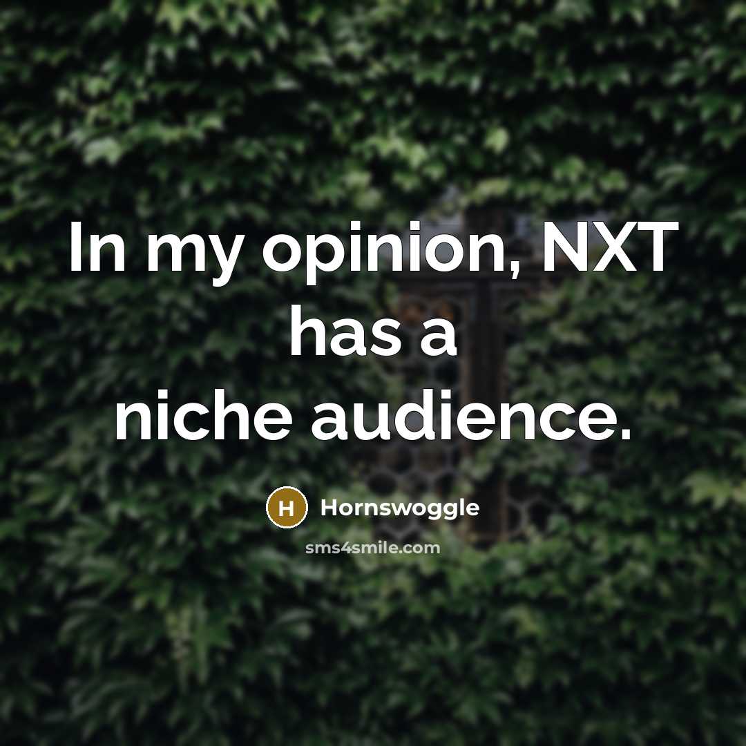 “In my opinion, NXT has a niche audience.” quote by Hornswoggle