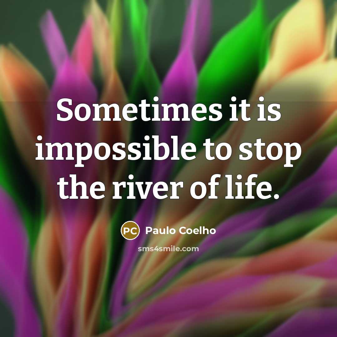 “Sometimes it is impossible to stop the river of life.” quote by Paulo Coelho