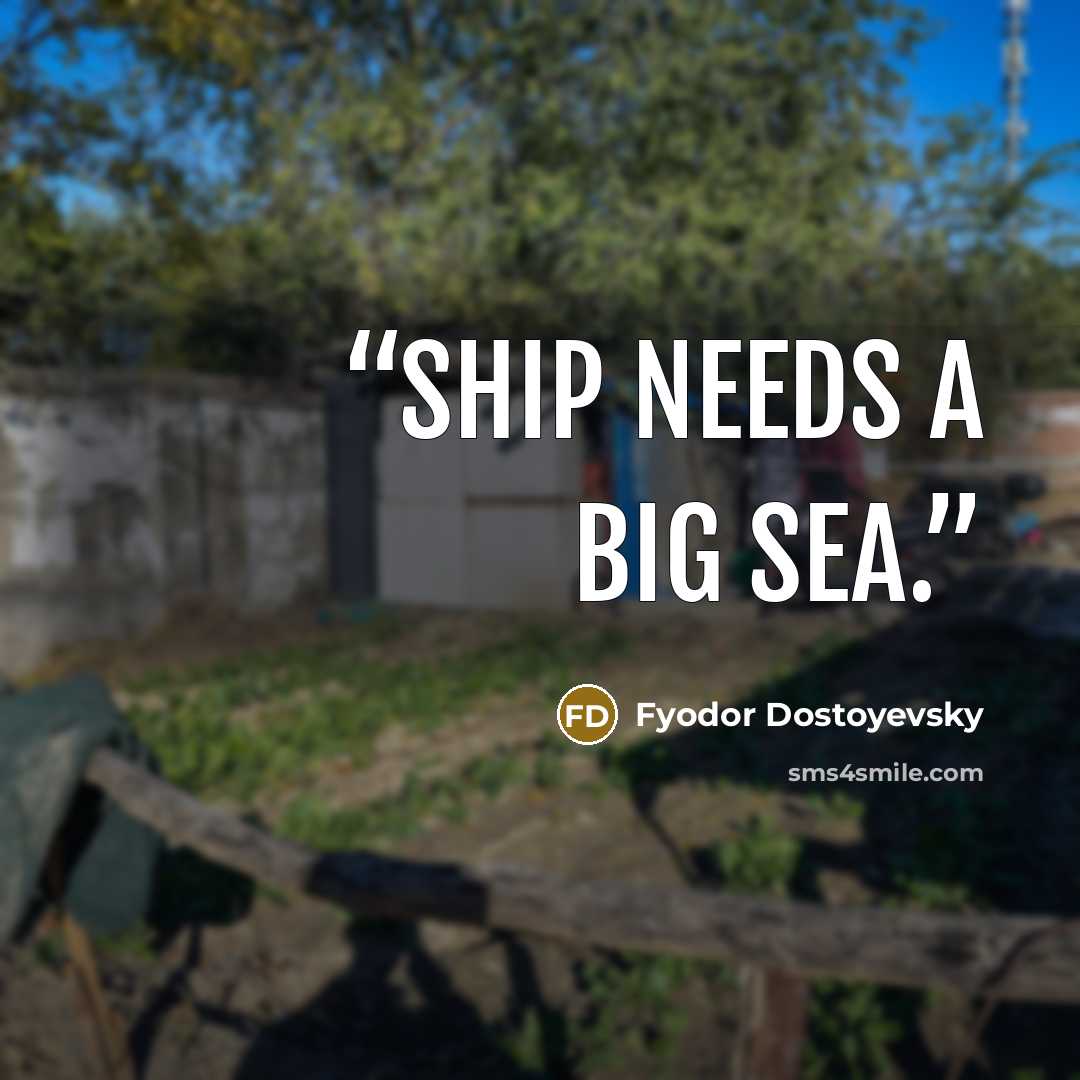 “ship needs a big sea.” quote by Fyodor Dostoyevsky