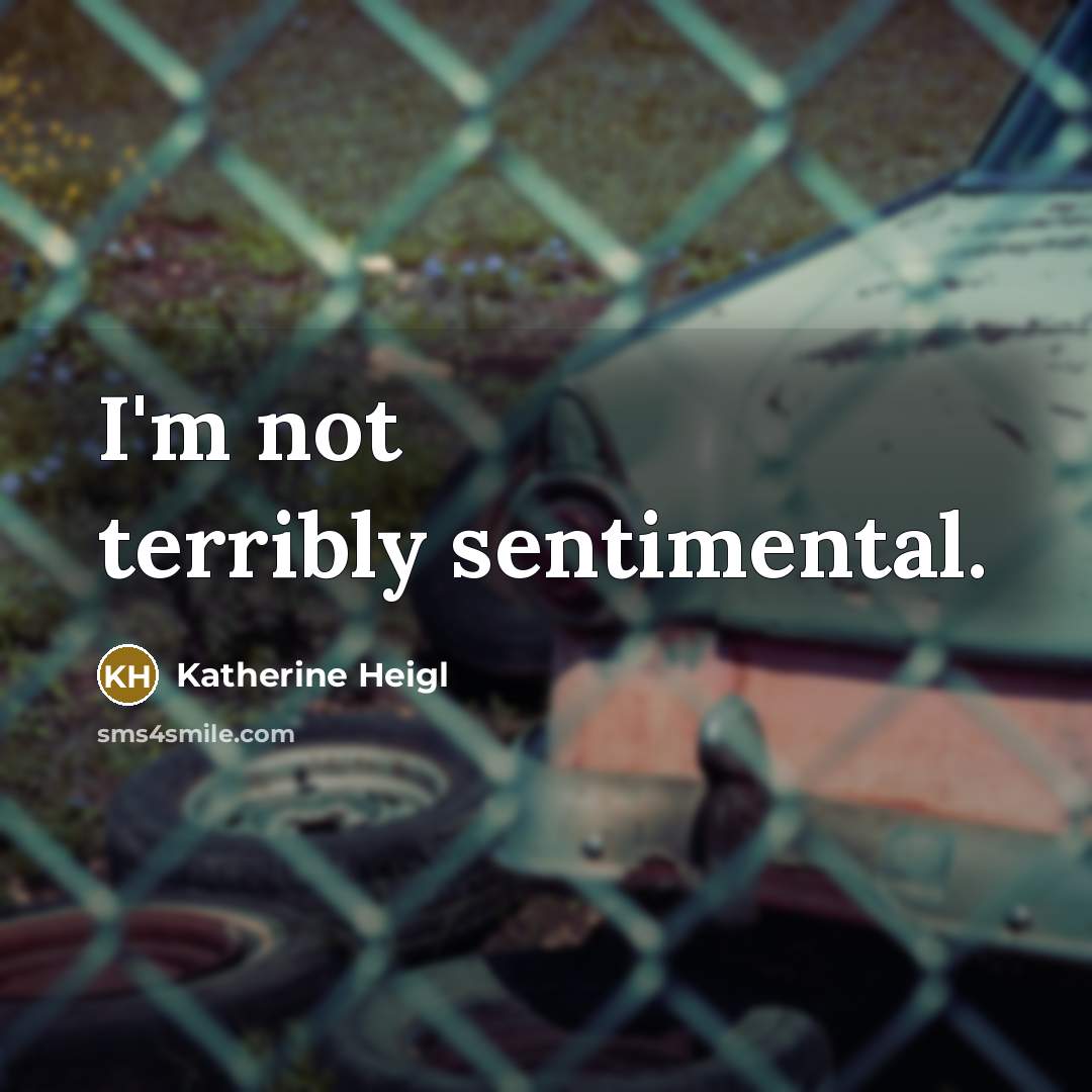 “I'm not terribly sentimental.” quote by Katherine Heigl