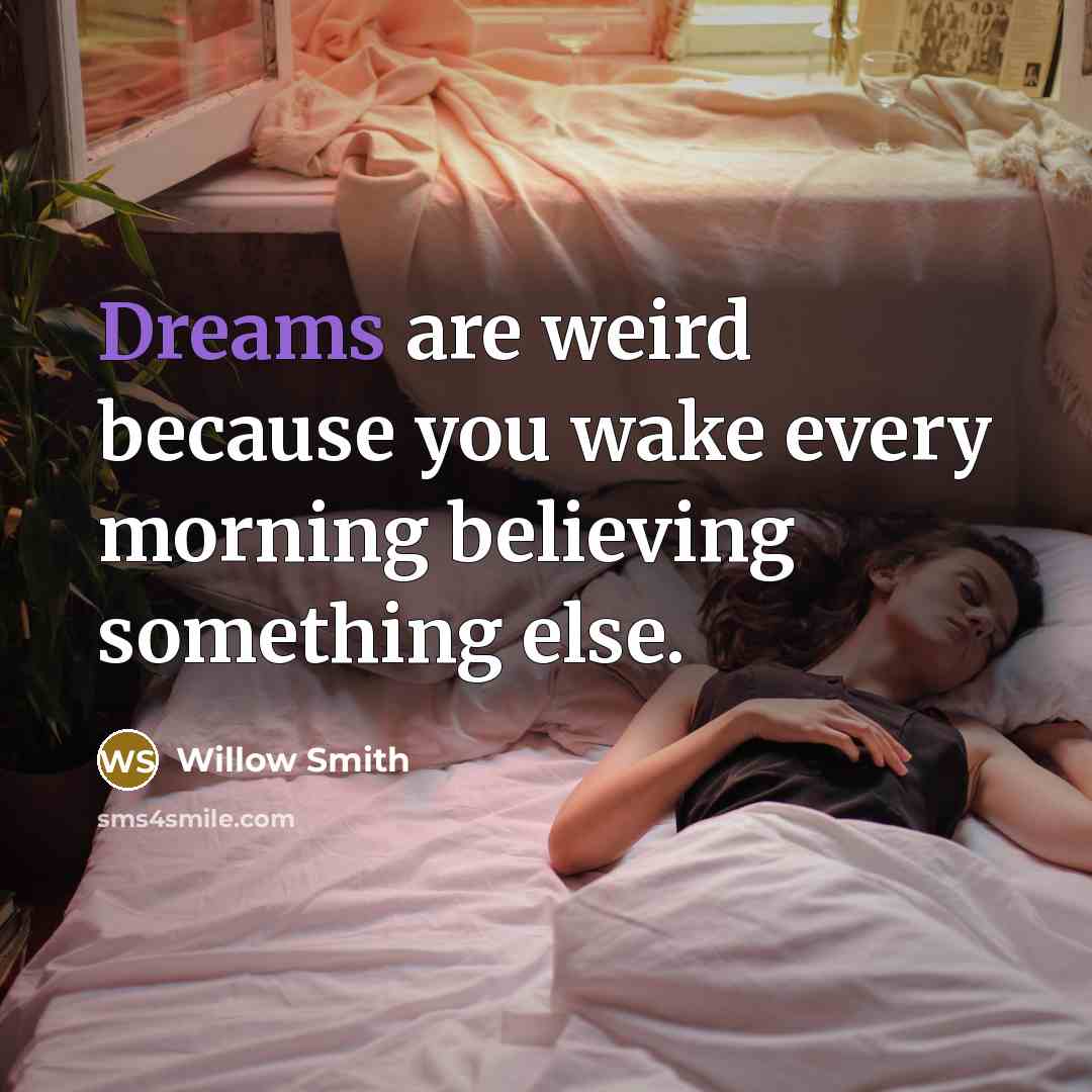 “Dreams are weird because you wake every morning believing something else.” quote by Willow Smith