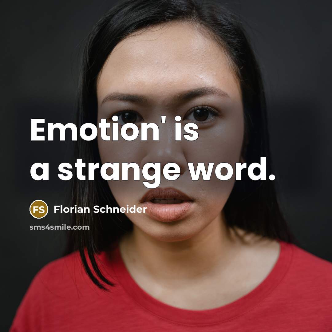 “Emotion' is a strange word.” quote by Florian Schneider