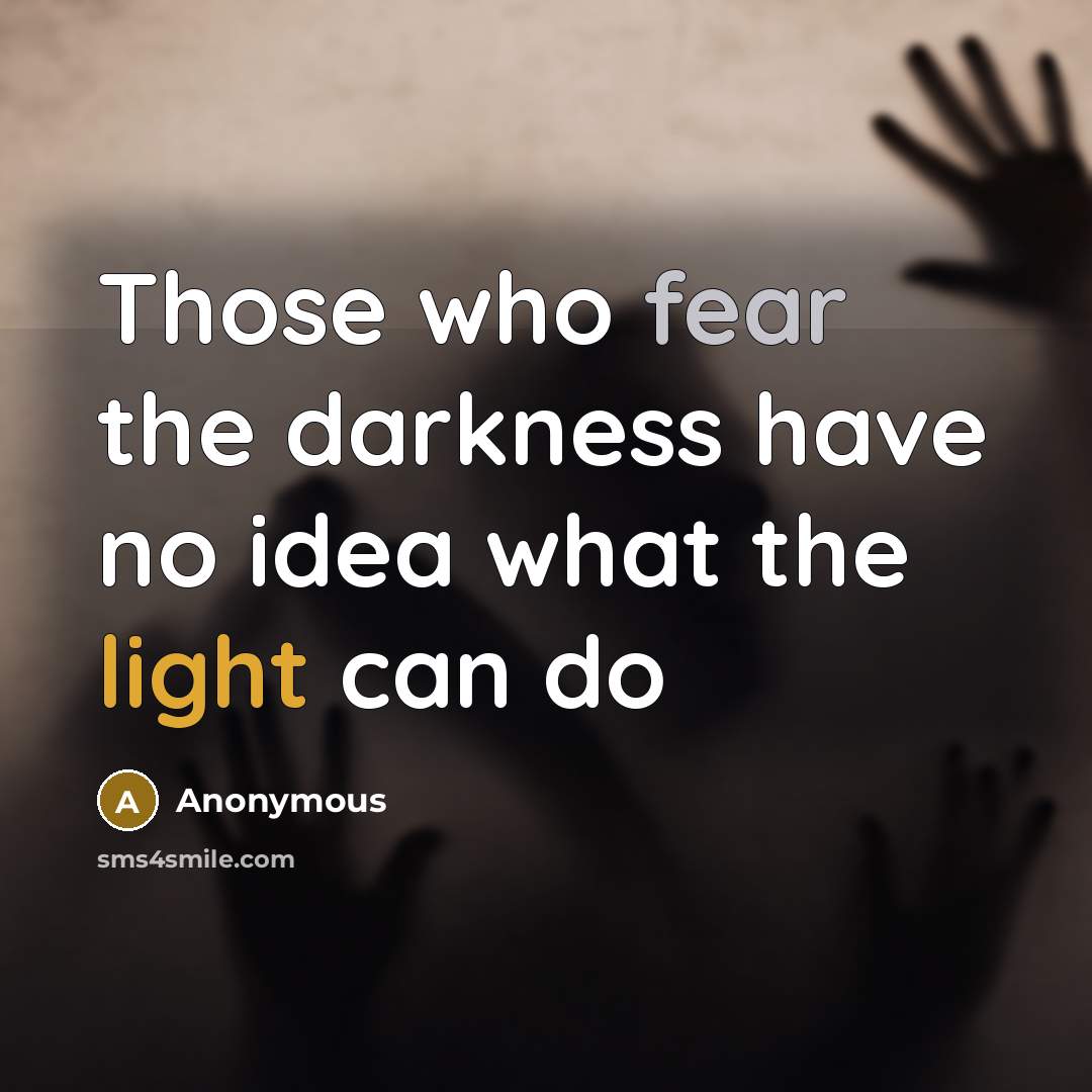 “Those who fear the darkness have no idea what the light can do” quote by Anonymous
