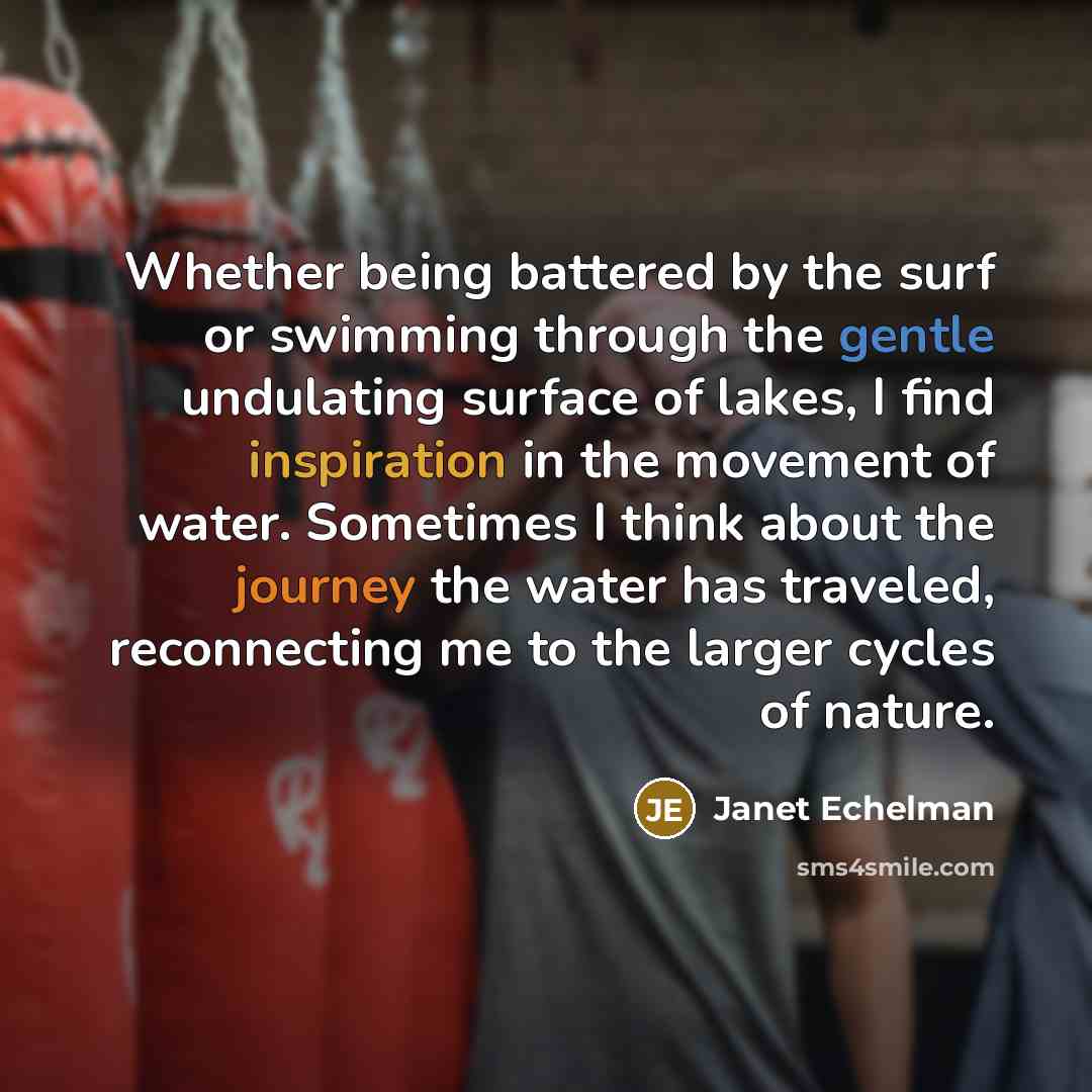 “Whether being battered by the surf or swimming through the gentle undulating surface of lakes, I find inspiration in the movement of water. Sometimes I think about the journey the water has traveled, reconnecting me to the larger cycles of nature.” quote by Janet Echelman