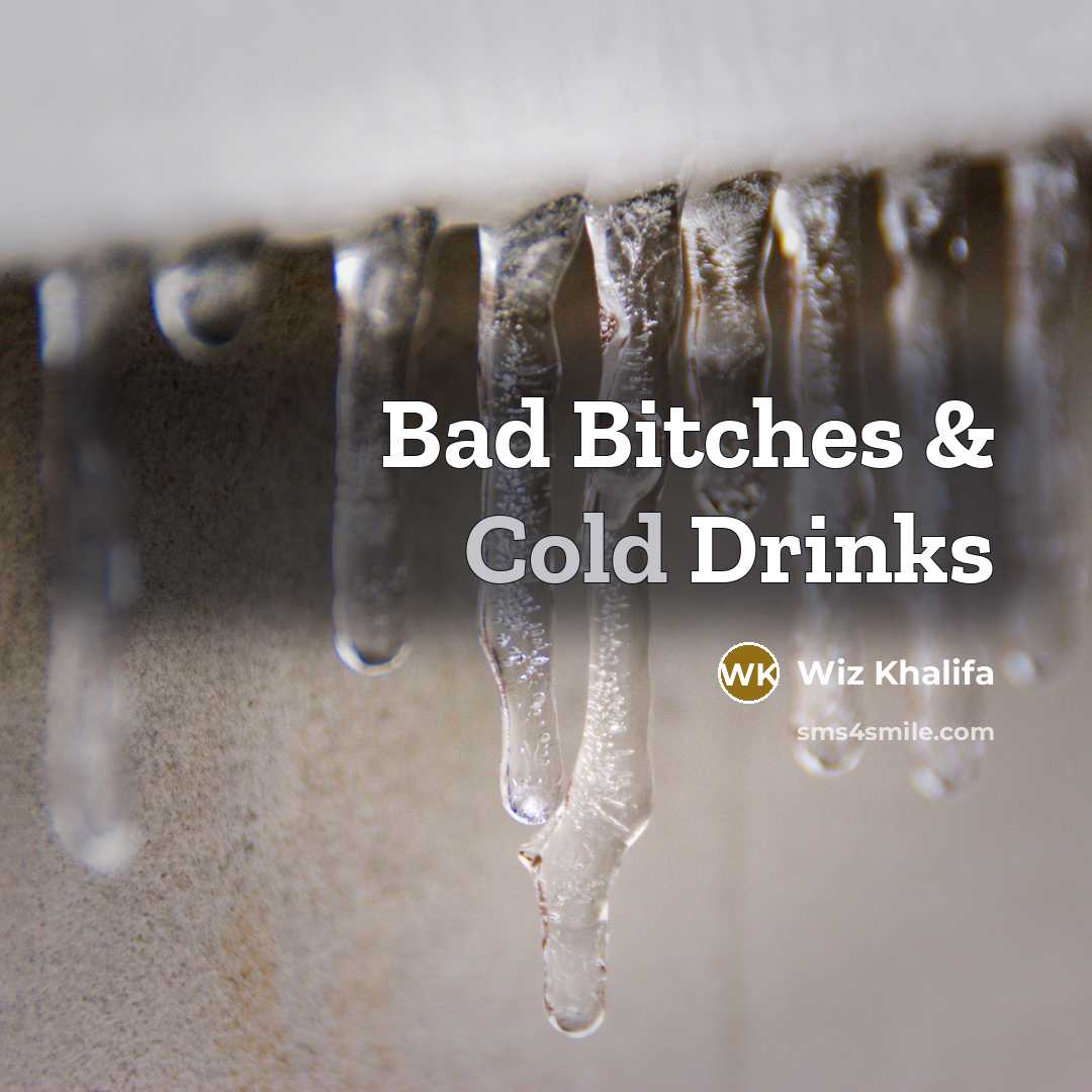 “Bad Bitches & Cold Drinks” quote by Wiz Khalifa