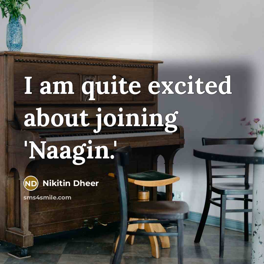 “I am quite excited about joining 'Naagin.'” quote by Nikitin Dheer