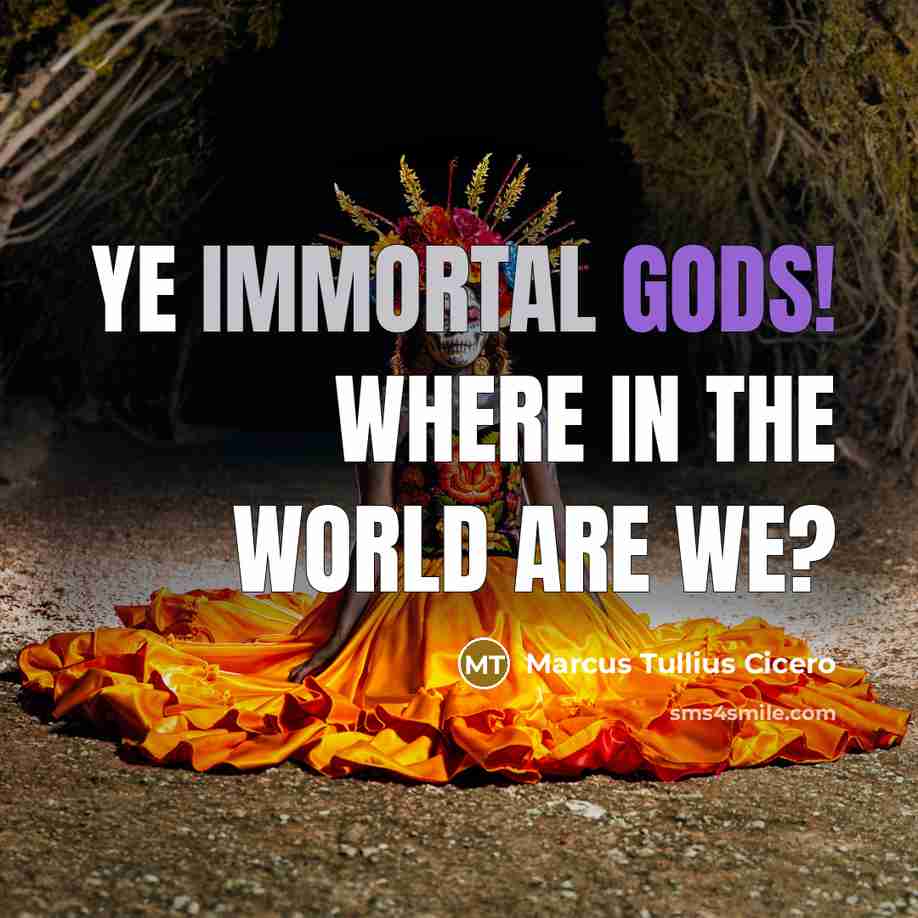 “Ye immortal gods! where in the world are we?” quote by Marcus Tullius Cicero