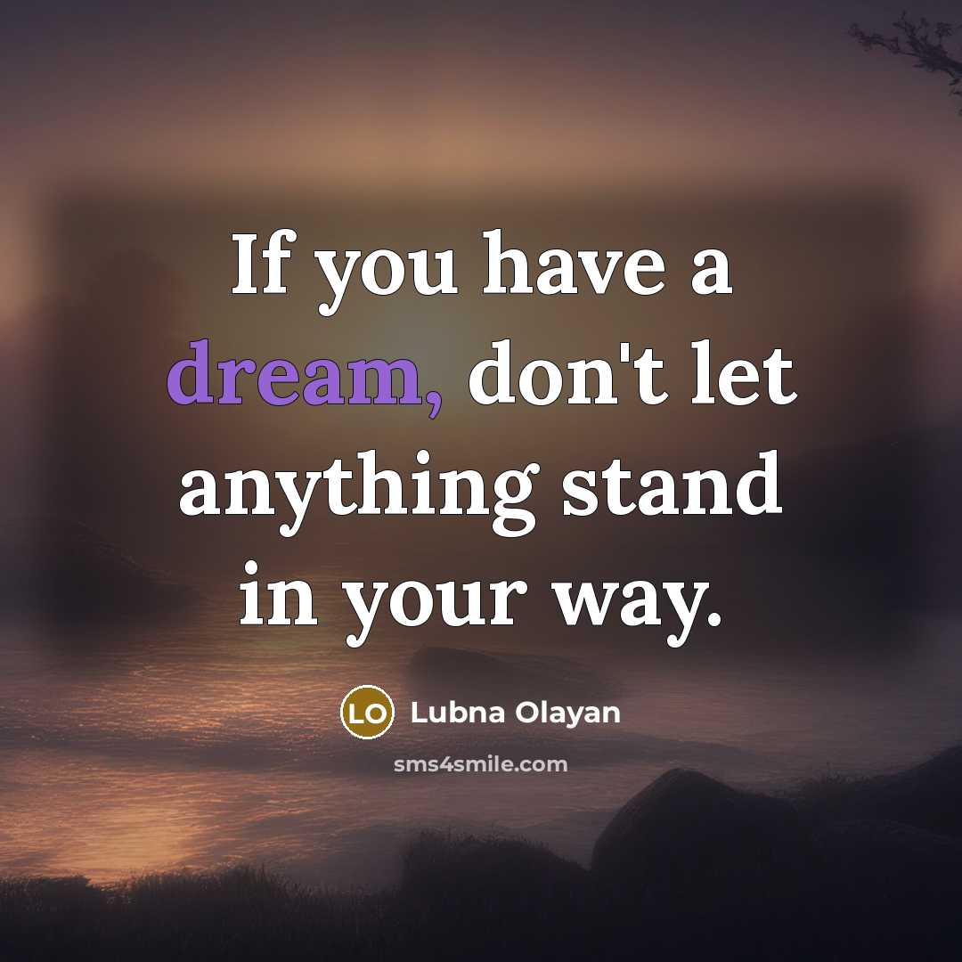 “If you have a dream, don't let anything stand in your way.” quote by Lubna Olayan