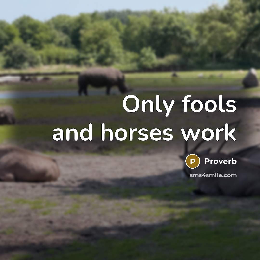 “Only fools and horses work” quote by Proverb