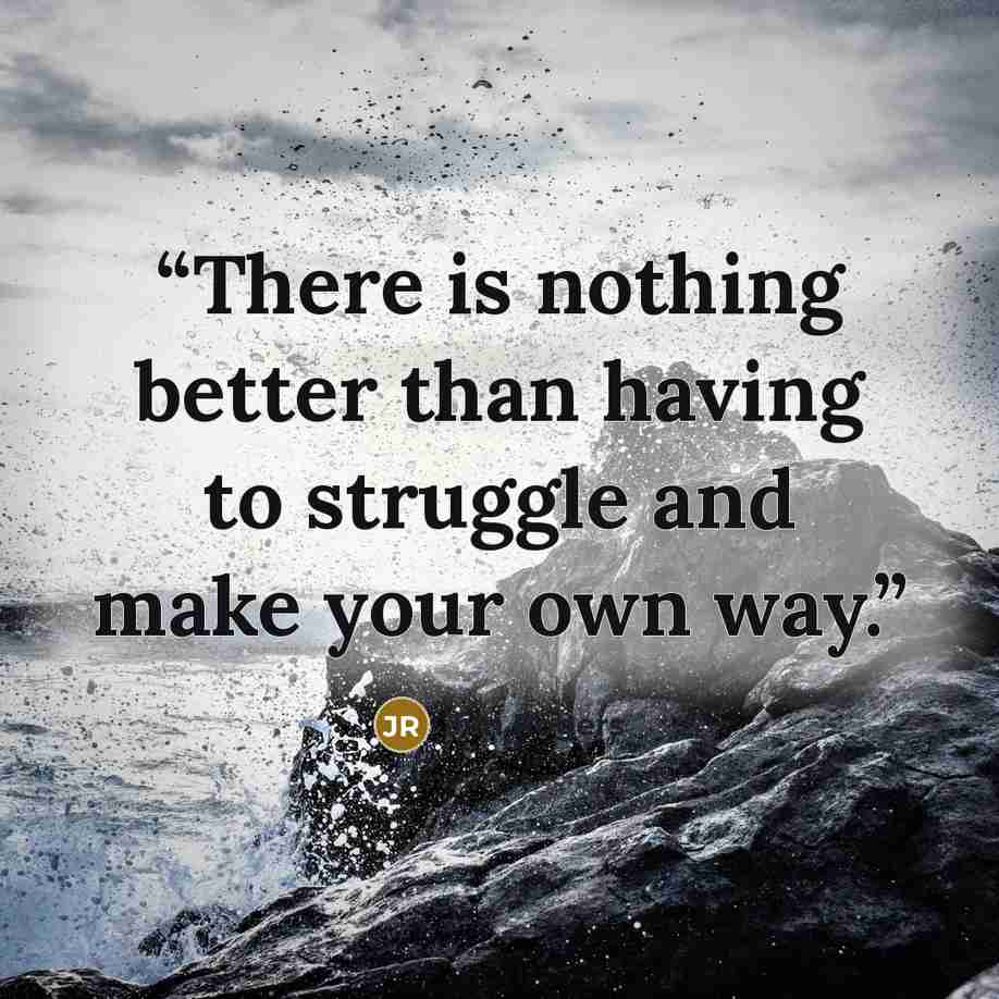 “There is nothing better than having to struggle and make your own way.” quote by Jim Rogers