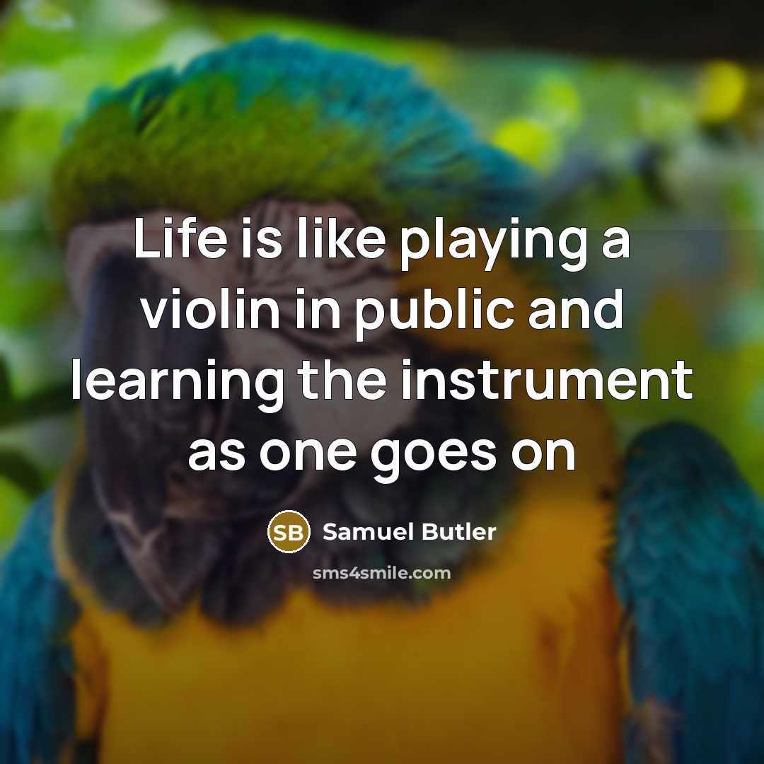 “Life is like playing a violin in public and learning the instrument as one goes on” quote by Samuel Butler