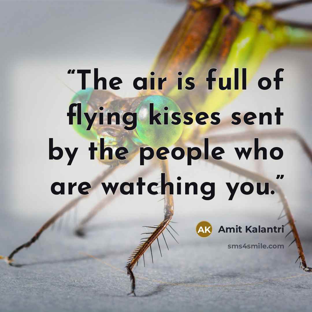 “The air is full of flying kisses sent by the people who are watching you.” quote by Amit Kalantri