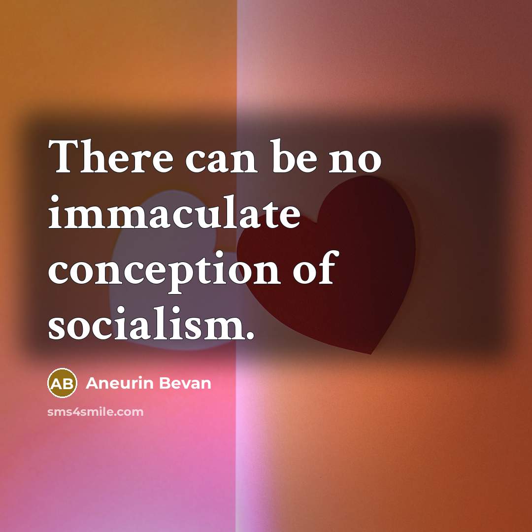 “There can be no immaculate conception of socialism.” quote by Aneurin Bevan