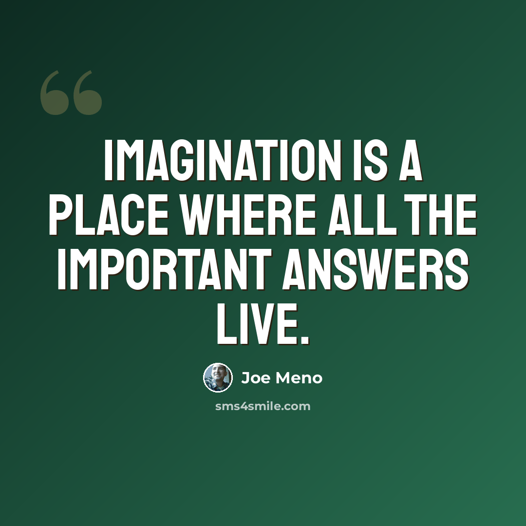 “Imagination is a place where all the important answers live.” quote by Joe Meno