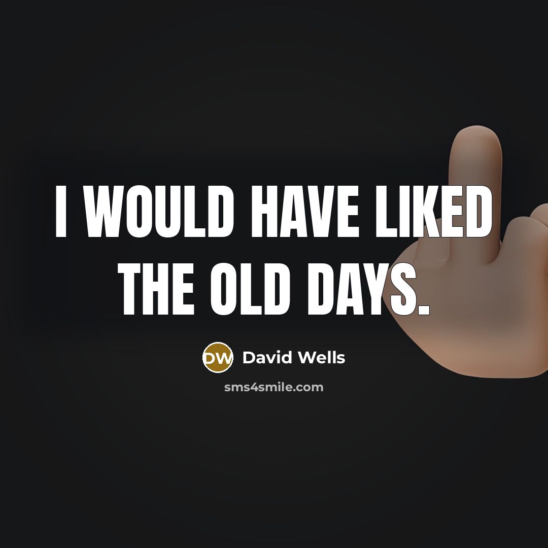 “I would have liked the old days.” quote by David Wells